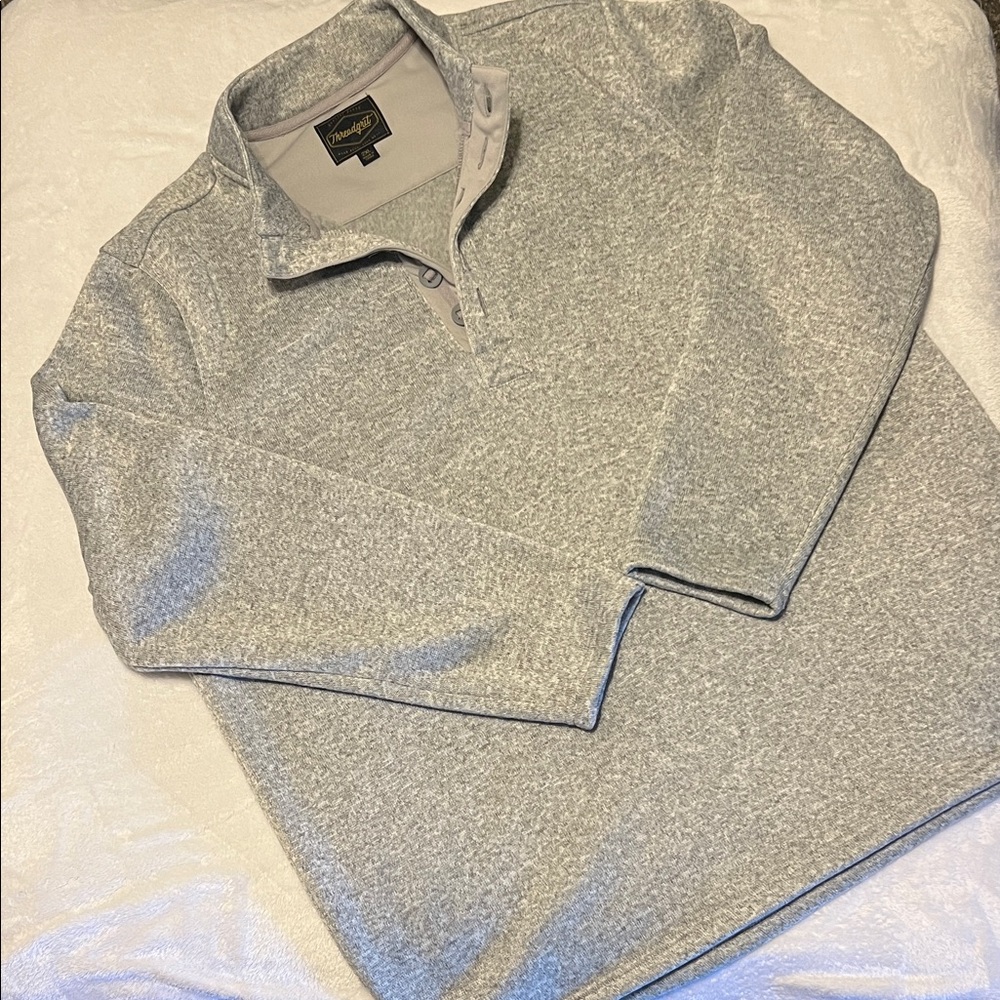 Men's Heather Gray Zip-Up Sweater